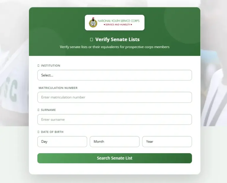 how to check your name on nysc senate list
