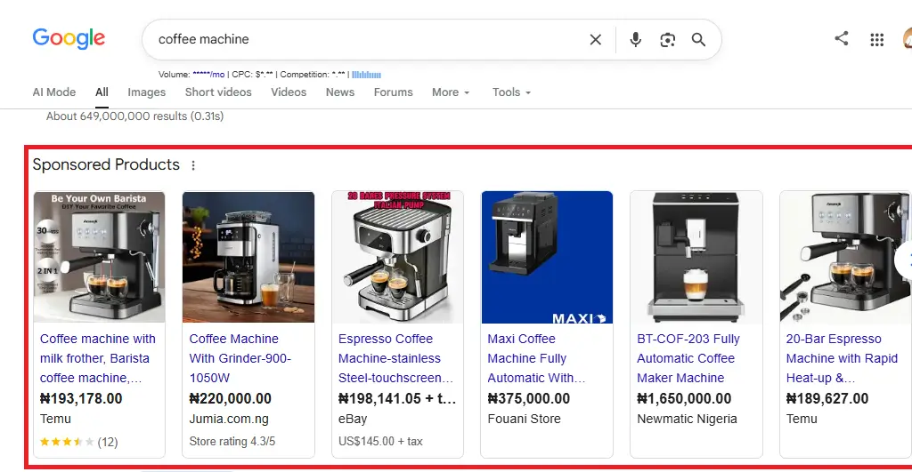 what is search engine marketing (sem) shopping ads